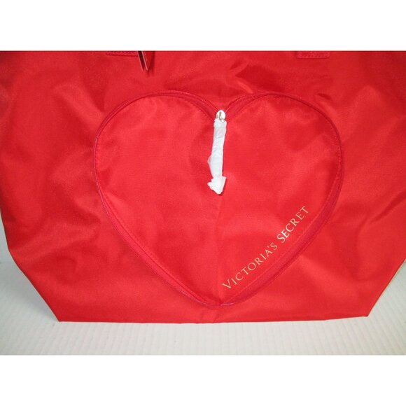 *Victoria 's Secret Red Nylon 'Packable Heart' Tote - NWT - Picture 5 of 8
